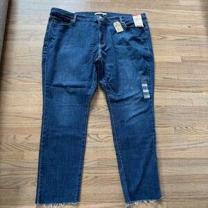 Levi's 311 Shaping Skinny Jeans Womens 26W Dark Wash Raw Hem Hypersoft Denim NWT